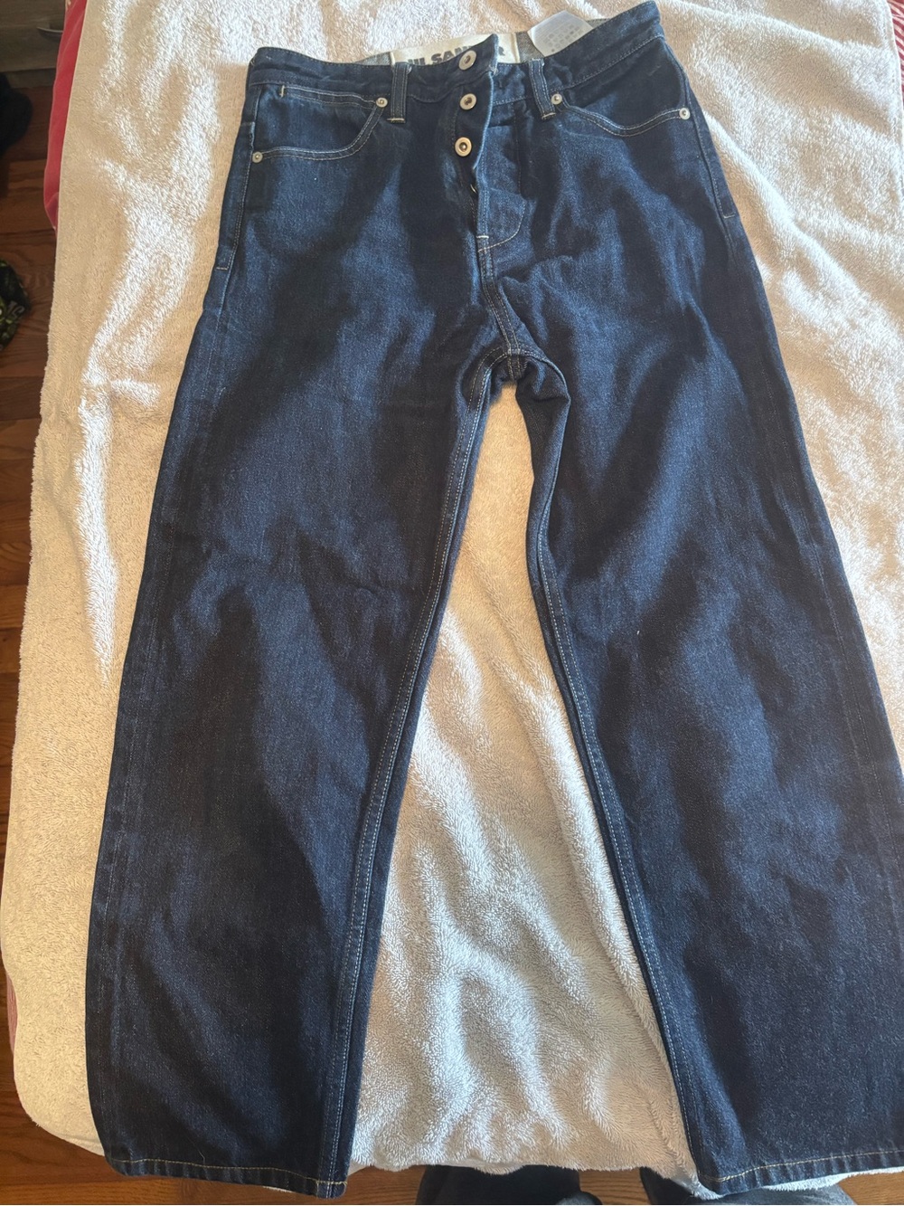 Men's Dark Blue Denim Jeans - Classic Straight Fit
